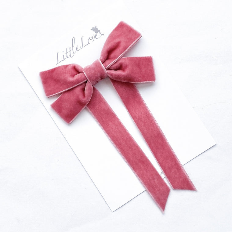 Fable Petite Velvet Bow/ BERRY