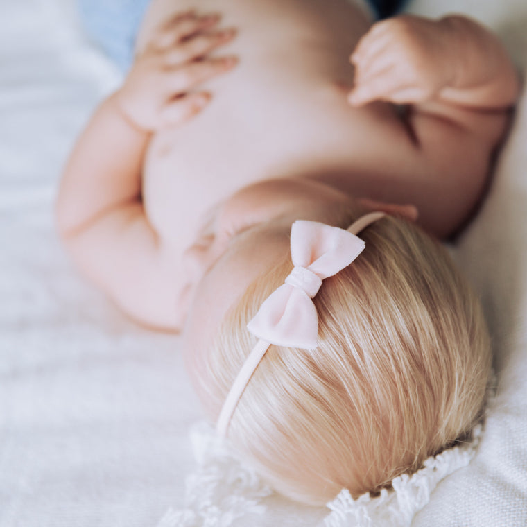 Velvet Bow Baby Headband/ Pastels