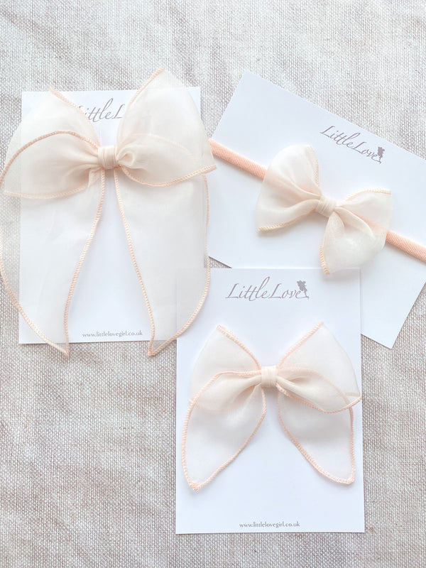 Silk Organza Bow Petite/ Blush