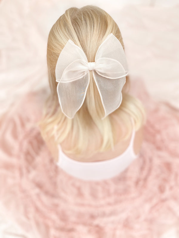 Silk Organza Bow Classic/ Blush