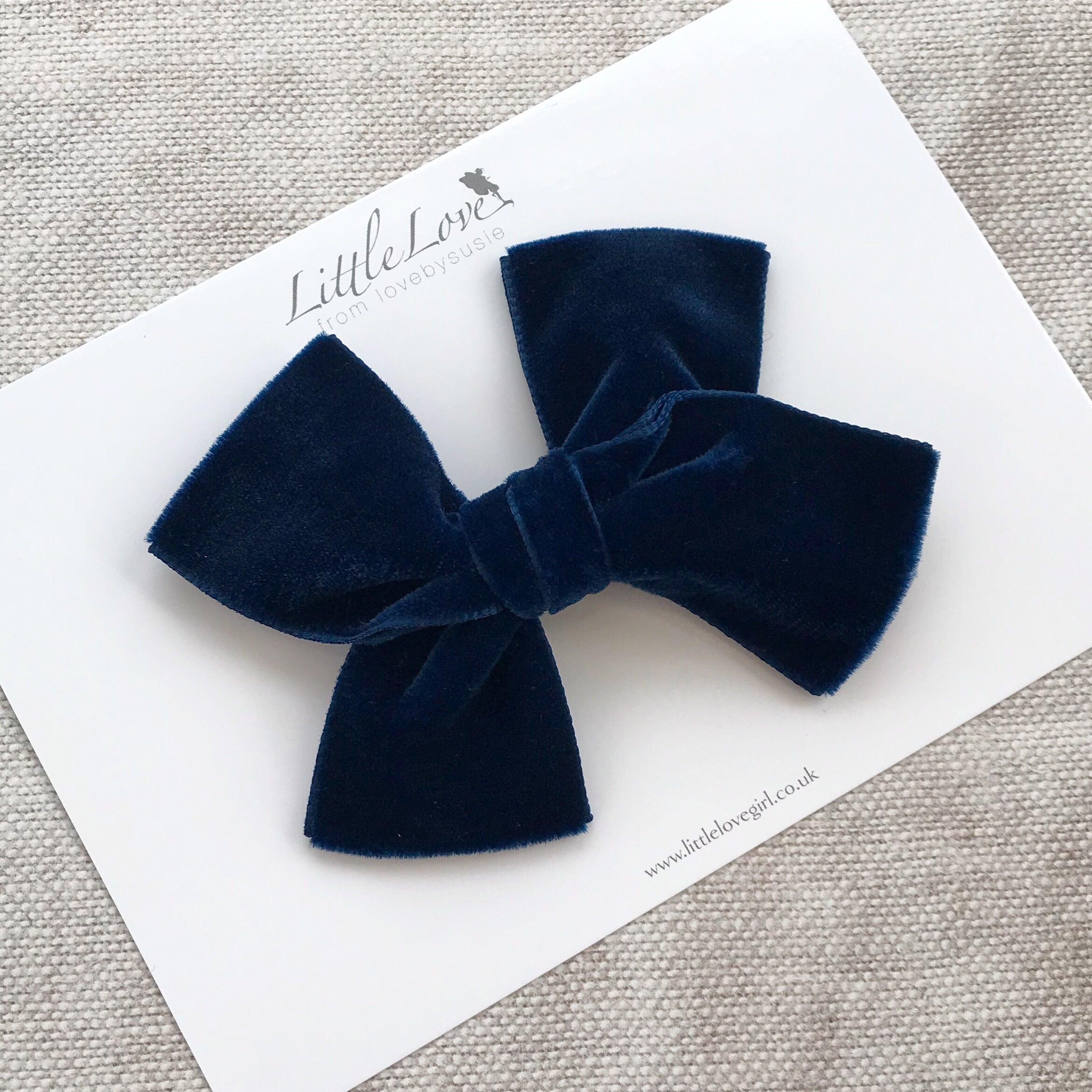Velvet Bow Hair Clip/ MIDNIGHT NAVY