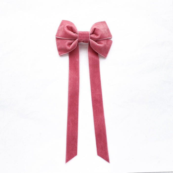 FABLE Velvet Bow Barrette/ BERRY