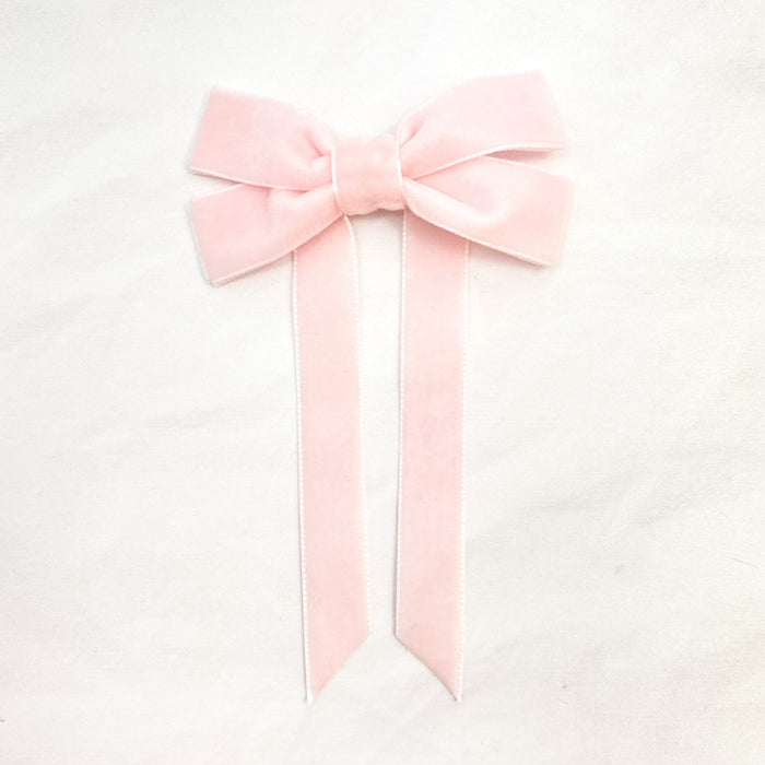 Fable Petite Velvet Bow/ Pale Pink