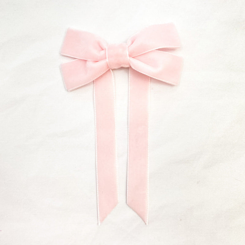 Fable Petite Velvet Bow/ Pale Pink