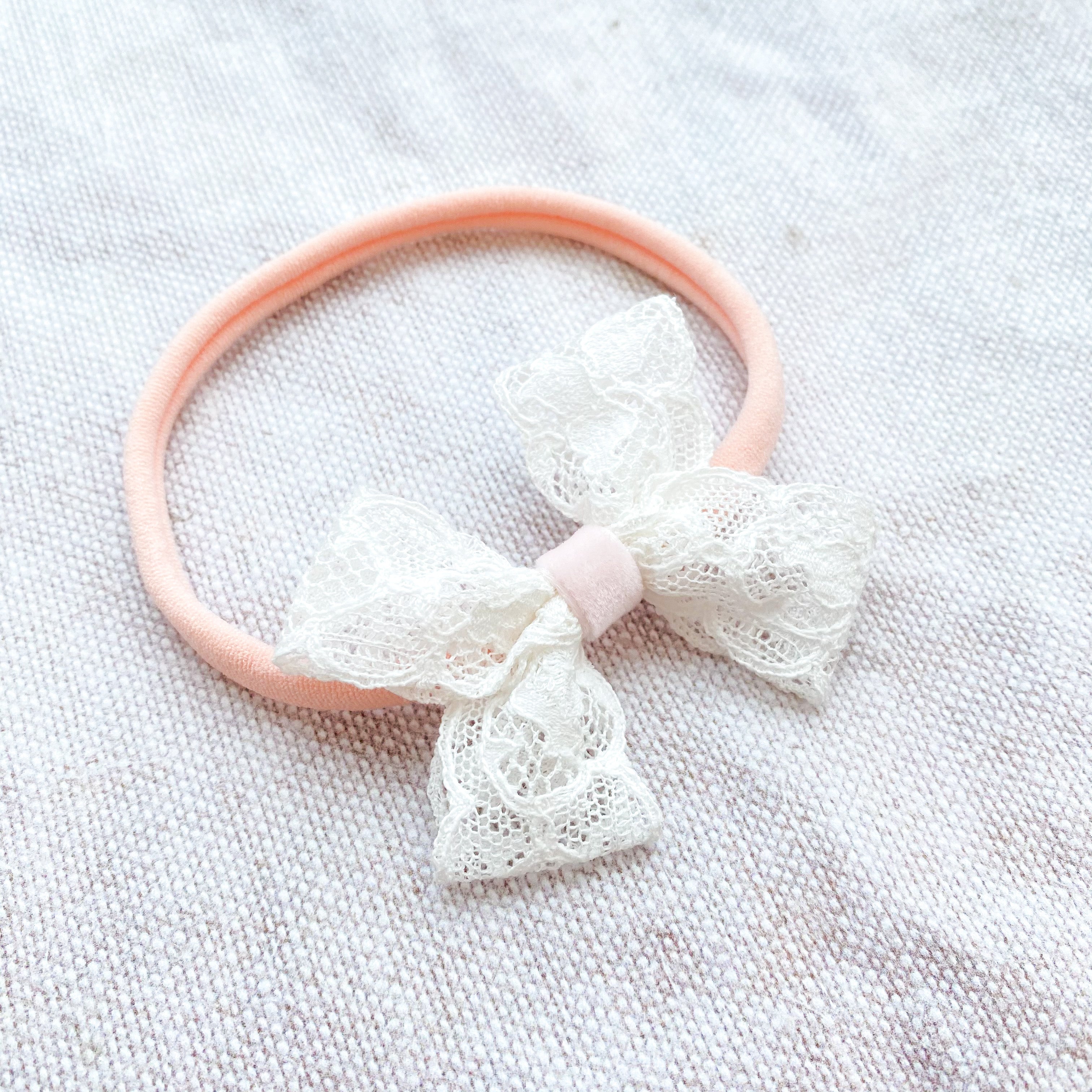 Baby Lace Bow Headband / Grace