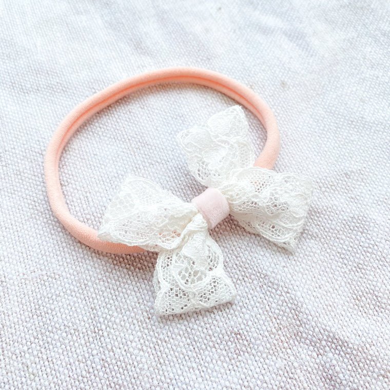Baby Lace Bow Headband / Grace