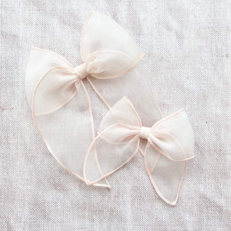 Silk Organza Bow Petite/ Blush