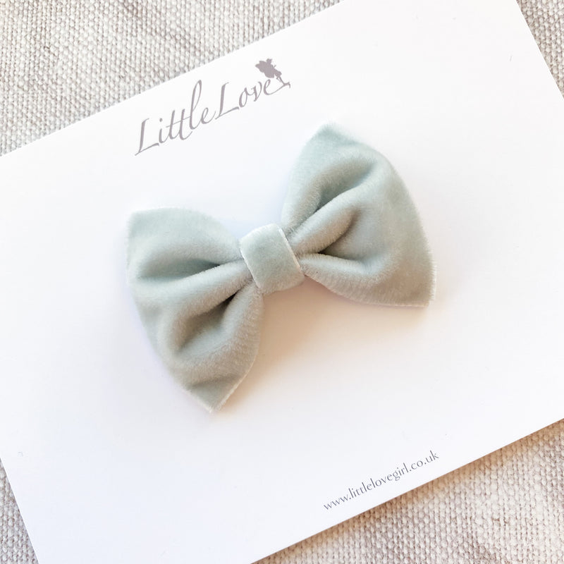 Little Velvet Bow Clips Set / Custom Colours