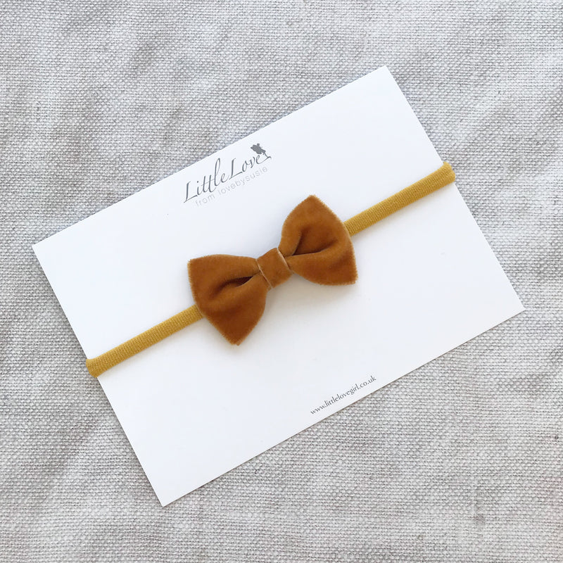 Velvet Bow Baby Headband/ Autumn Winter