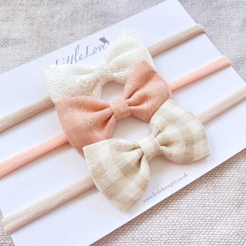 Cotton Baby Bow Headband Set / KANSAS