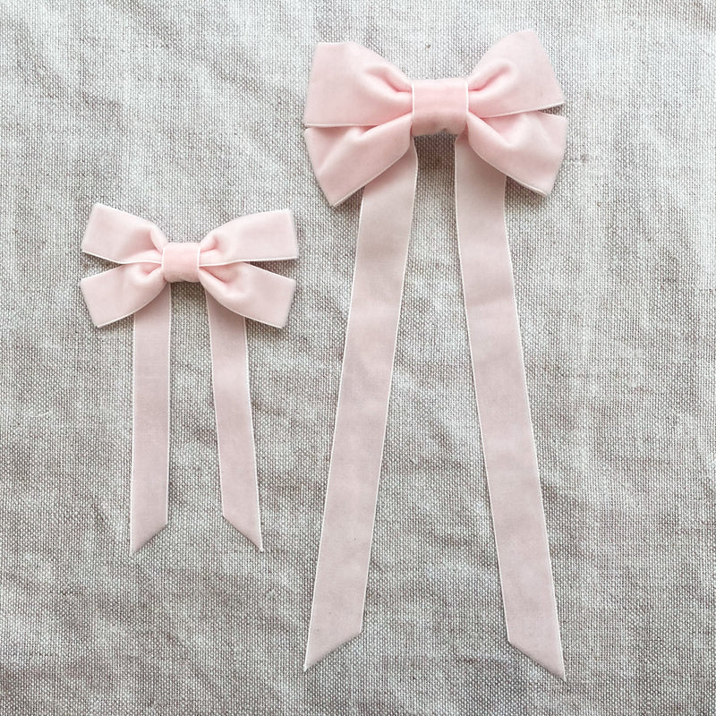 Fable Petite Velvet Bow/ Pale Pink