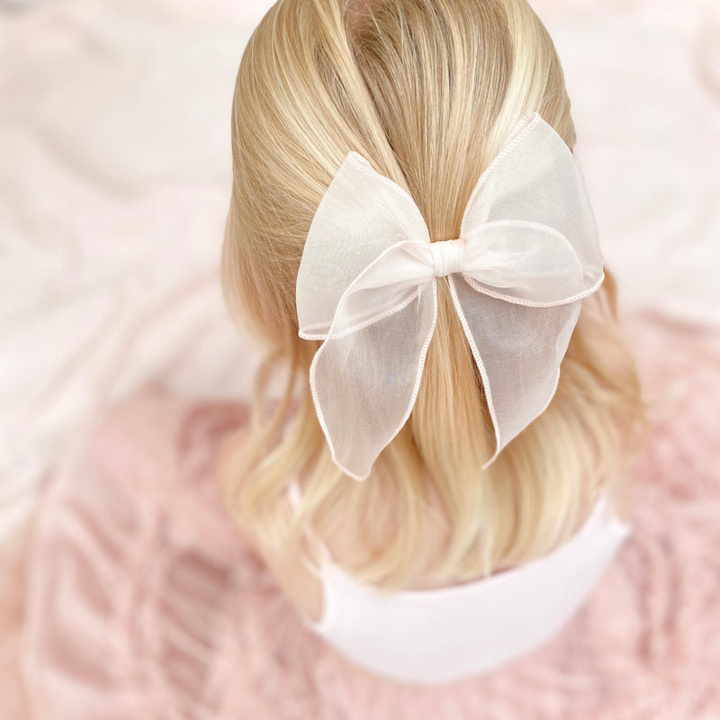 Silk Organza Bow Classic/ Blush
