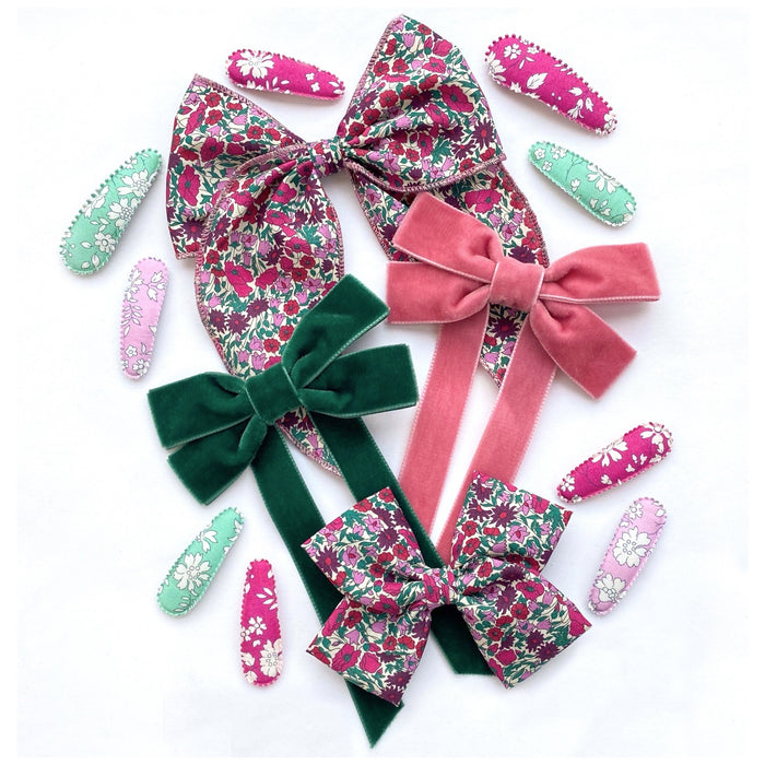 Fable Petite Velvet Bow/ BERRY