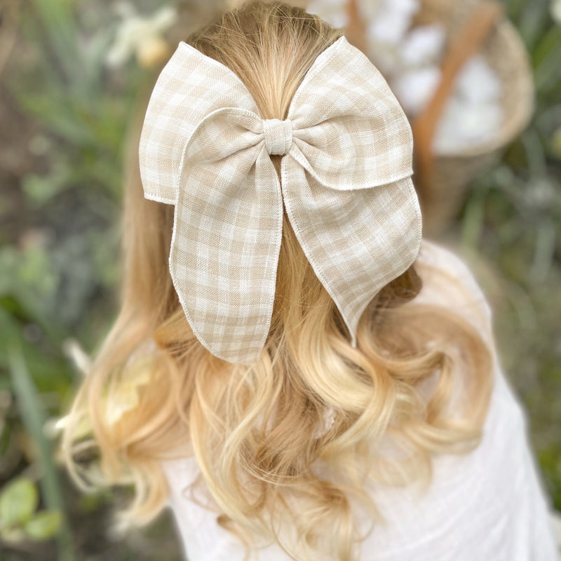 Prairie Bow Linen / Gingham Natural