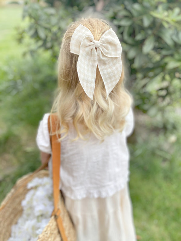 Prairie Bow Linen / Gingham Natural