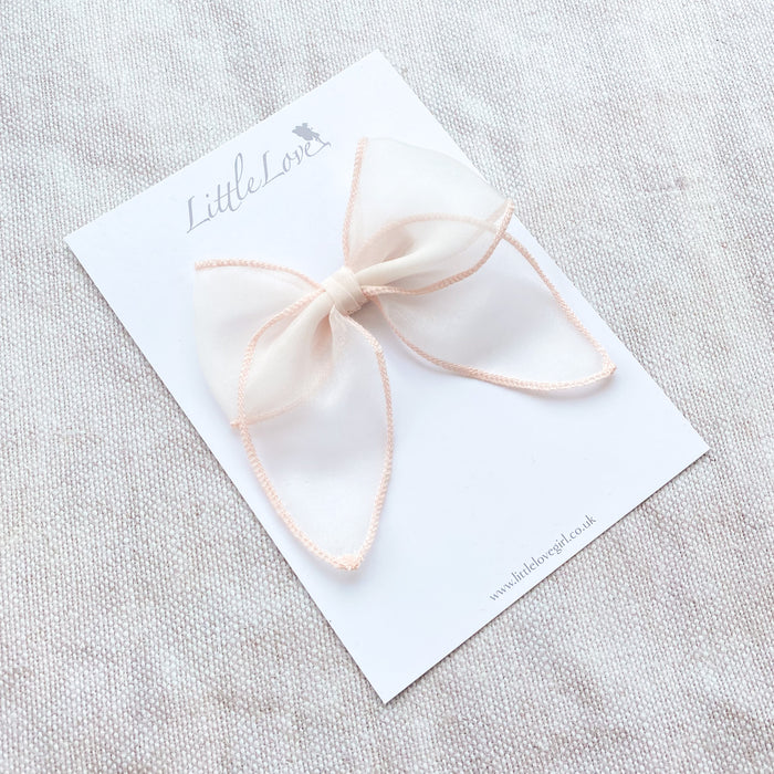 Silk Organza Bow Petite/ Blush