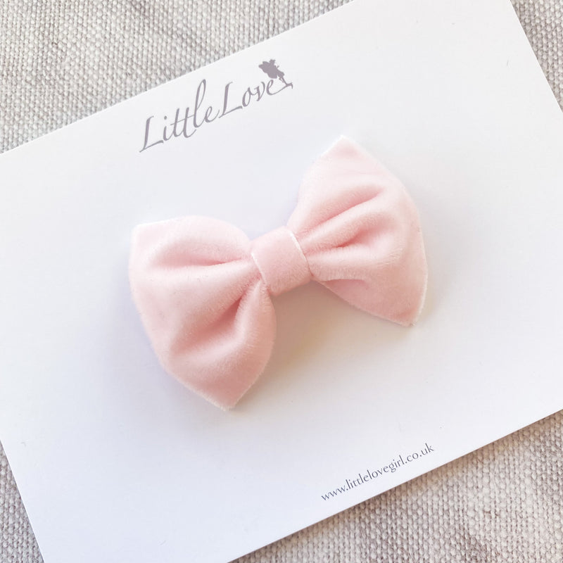 Little Velvet Bow Clips Set / Custom Colours