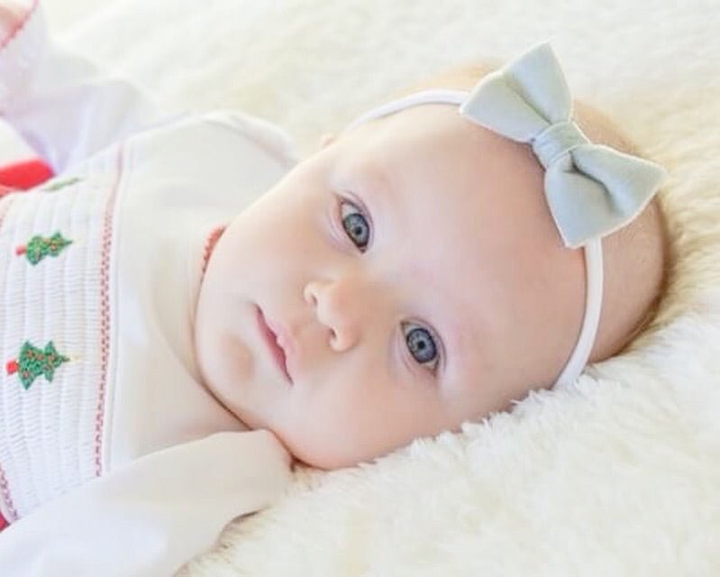 Velvet Bow Baby Headband/ Pastels