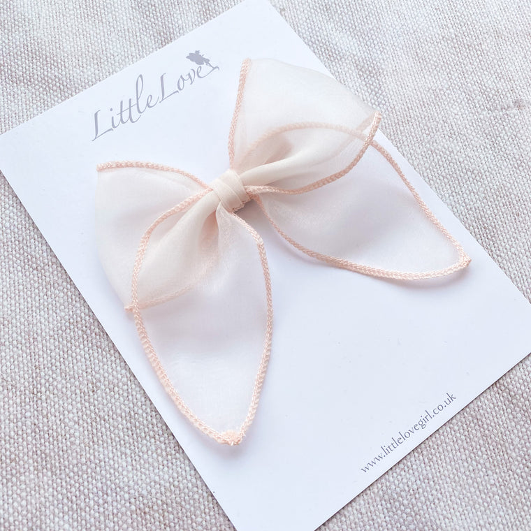 Silk Organza Bow Petite/ Blush