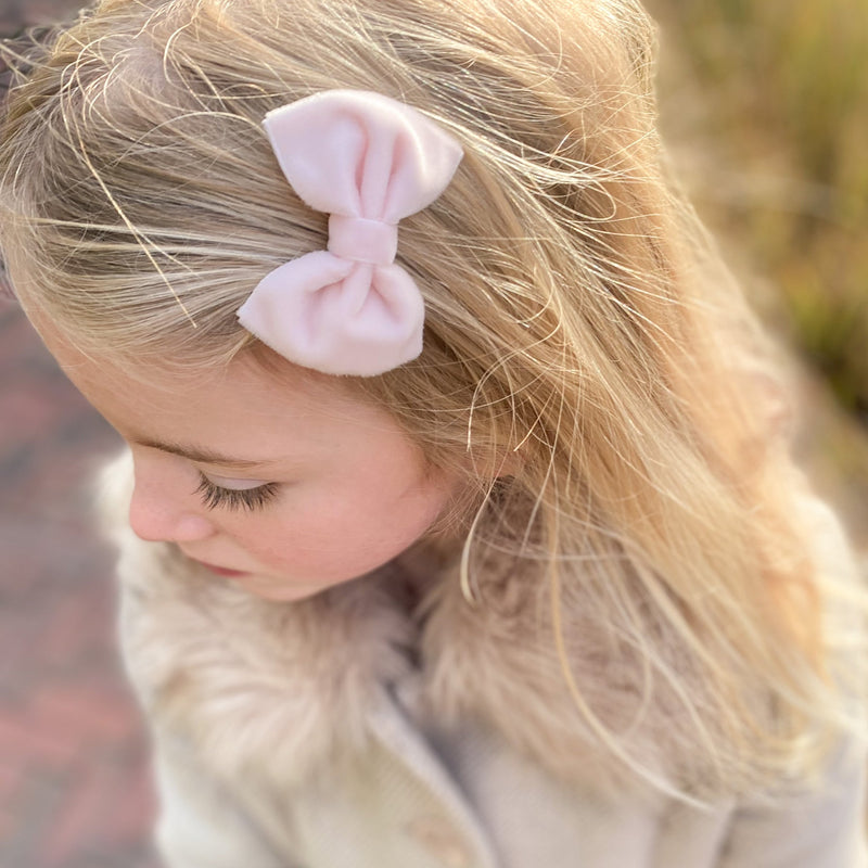 Little Velvet Bow Clips Set / Custom Colours