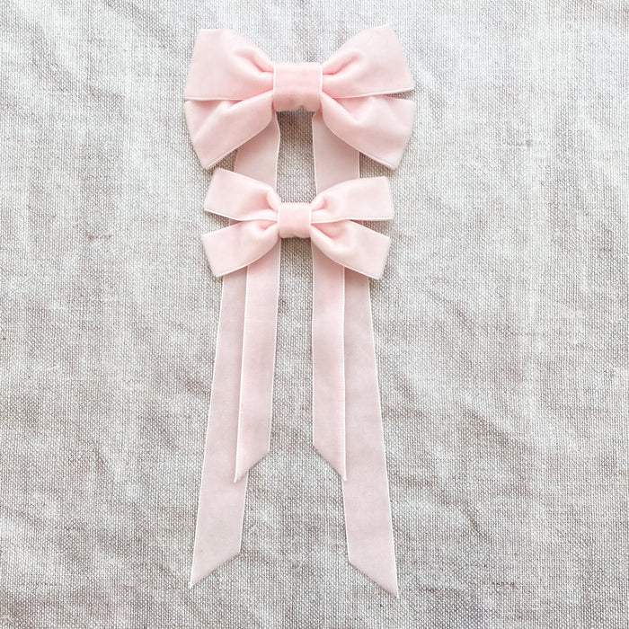 Fable Petite Velvet Bow/ Pale Pink