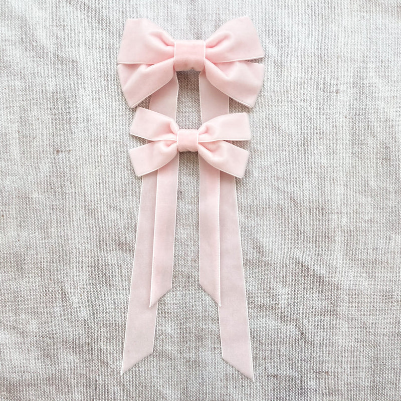 Fable Petite Velvet Bow/ Pale Pink