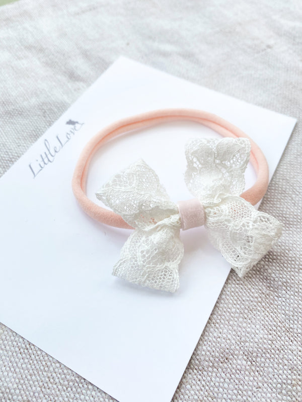 Baby Lace Bow Headband / Grace