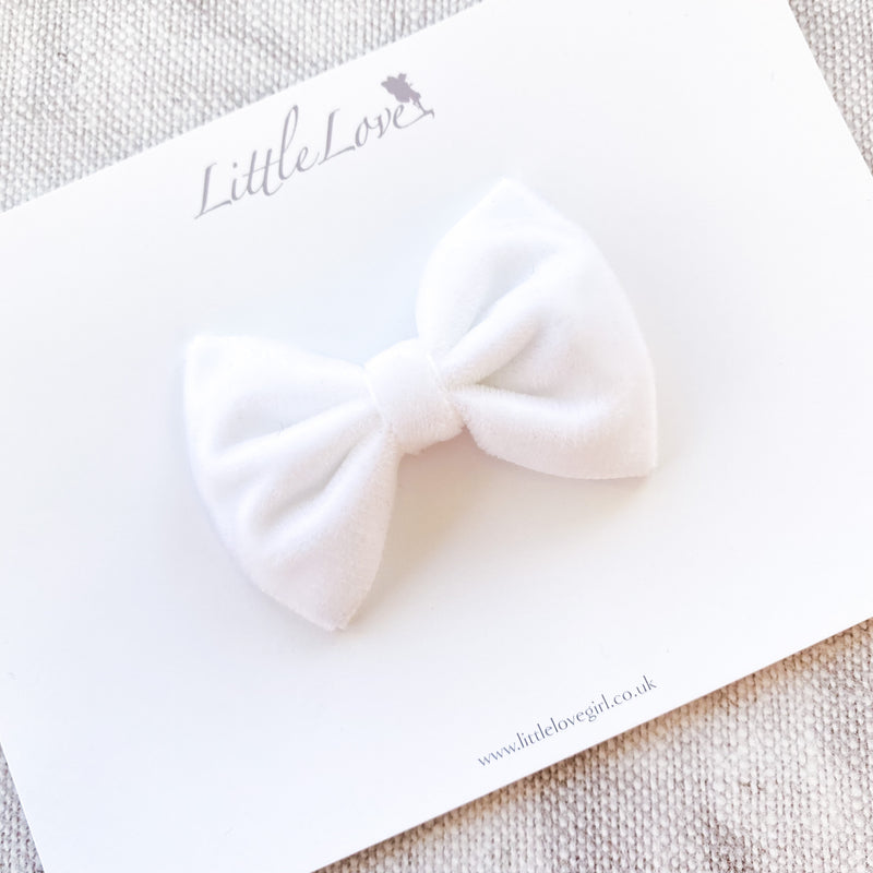 Little Velvet Bow Clips Set / Custom Colours
