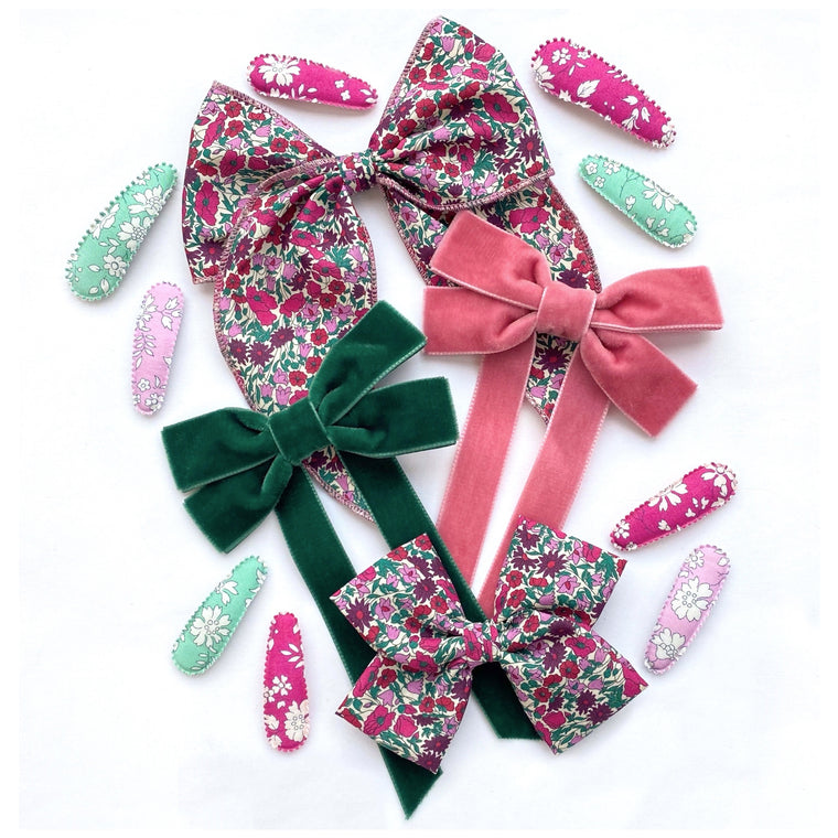 Fable Petite Velvet Bow/ EMERALD