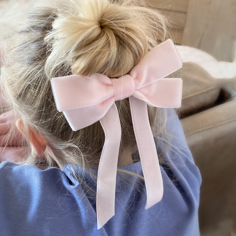 Fable Petite Velvet Bow/ Pale Pink