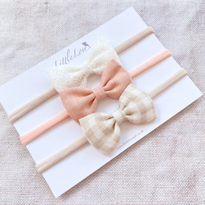 Cotton Baby Bow Headband Set / KANSAS
