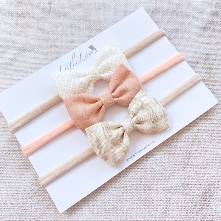 Cotton Baby Bow Headband Set / KANSAS