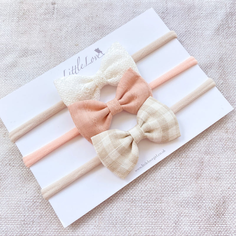 Cotton Baby Bow Headband Set / KANSAS
