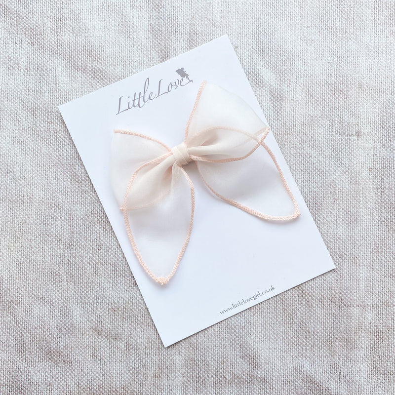 Silk Organza Bow Petite/ Blush