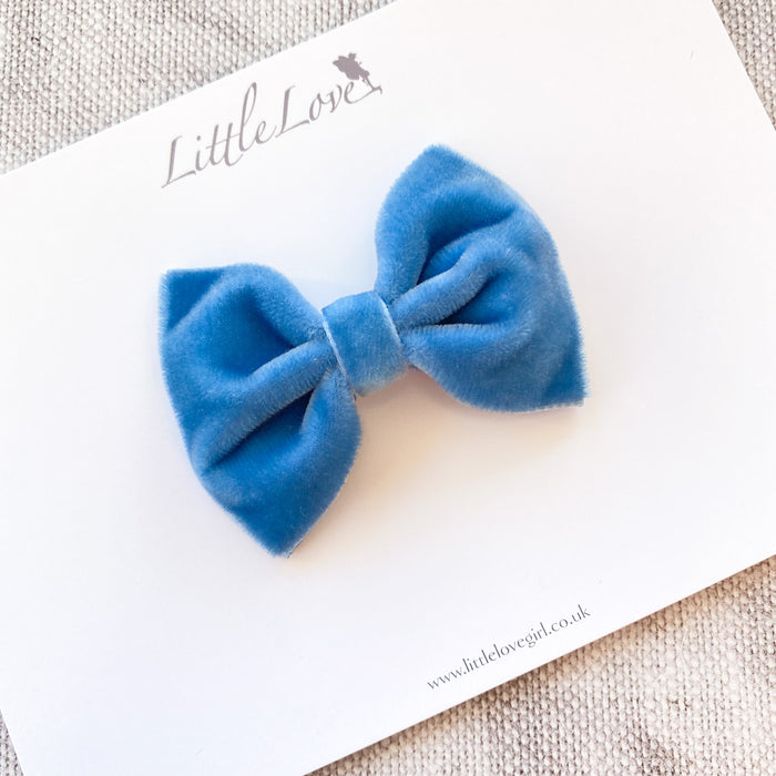 Little Velvet Bow Clips Set / Custom Colours