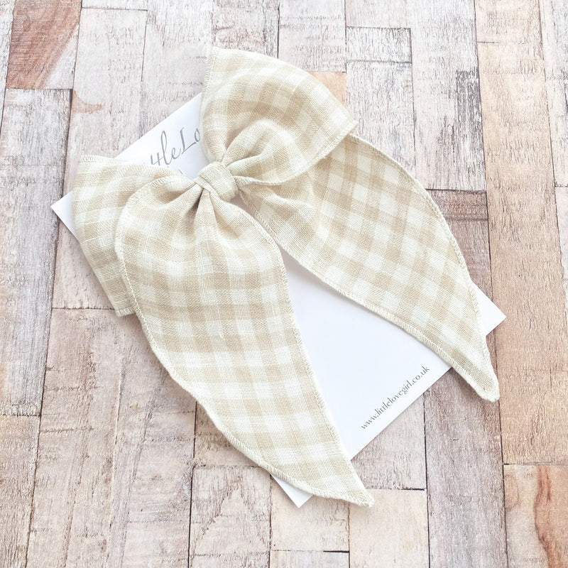 Prairie Bow Linen / Gingham Natural