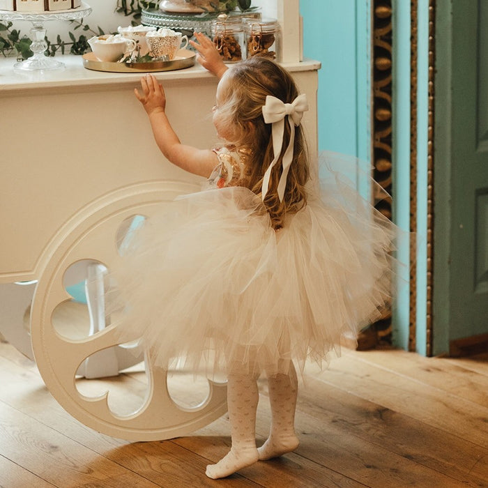 Velvet Bow Barrette/ EVER AFTER / IVORY