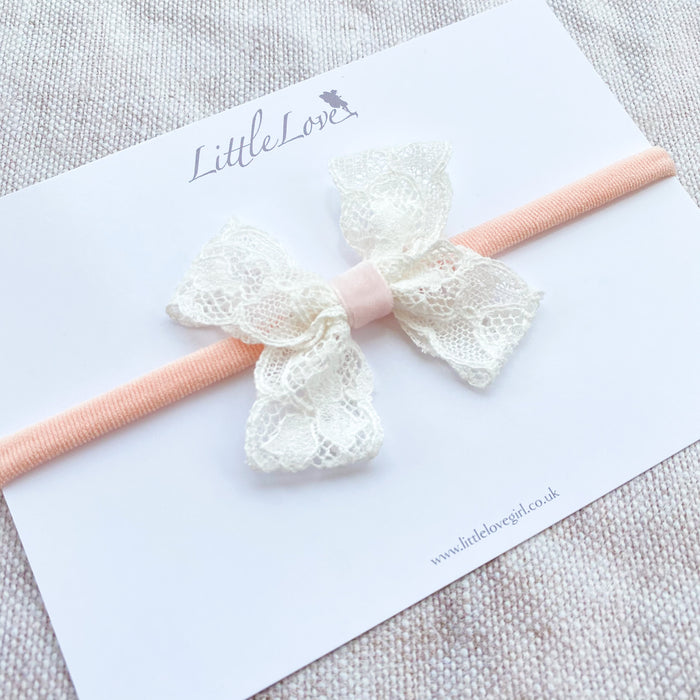 Baby Lace Bow Headband / Grace