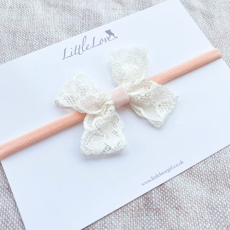 Baby Lace Bow Headband / Grace