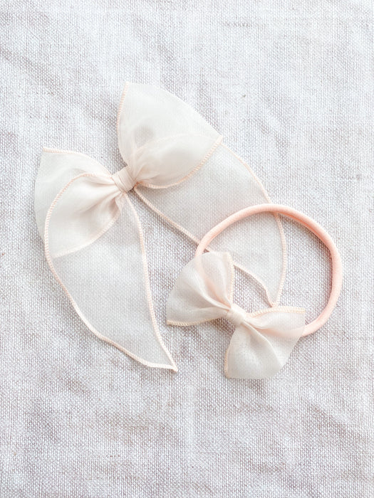 Silk Organza Bow Classic/ Blush