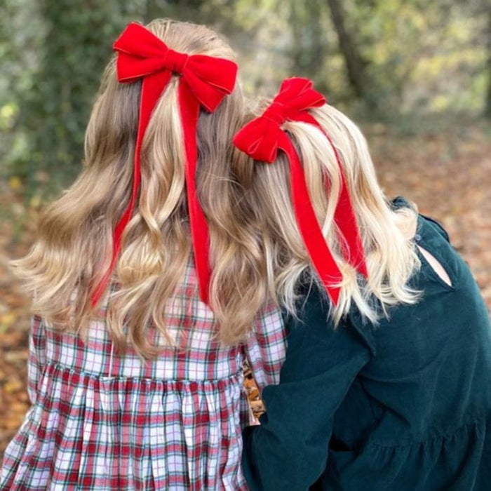 Little Love 'Ever After' velvet bow hair clip in true red, red velvet hairbow for christmas, red velvet hairbow, red velvet bow barrette, bow barrette, Christmas Hair bows, girls hair accessories uk, red Christmas hair bow, red velvet bow hair clip, Large Red Velvet Hair Bow, Girls Red Hair bow in velvet, little girls in red hair bows, vintage hair bows