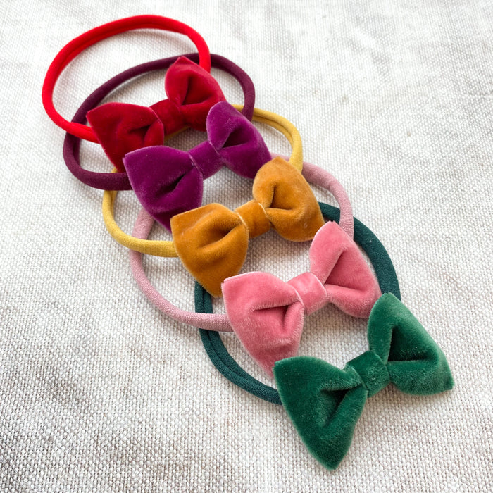 Velvet Bow Baby Headband/ Autumn Winter