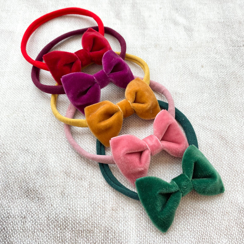 Velvet Bow Baby Headband/ Autumn Winter