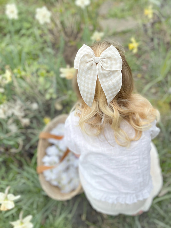 Prairie Bow Linen / Gingham Natural
