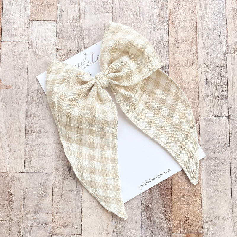 Prairie Bow Linen / Gingham Natural